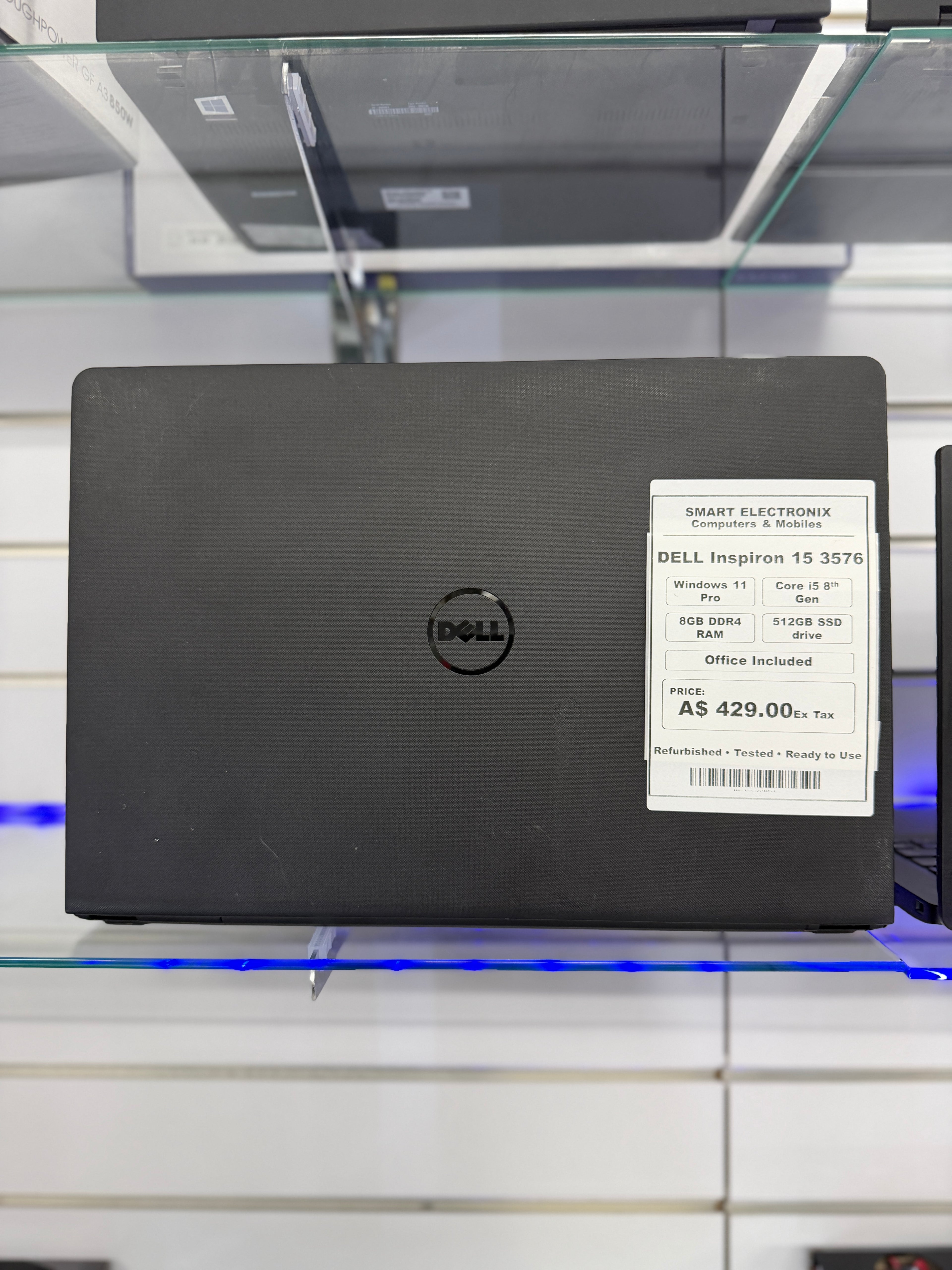 Refurbished Dell Inspiron 15 3576 15" FHD | 8GB RAM | 512GB SSD | Intel Core i5 8th Gen | Windows 11 Pro