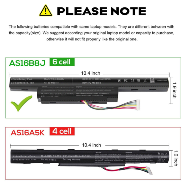 Battery for ACER Aspire AS16B8J - Image 4