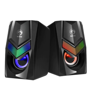 MARVO USB Wired Stereo 2.0 Compact Mini RGB Laptop Computer Gaming Speakers