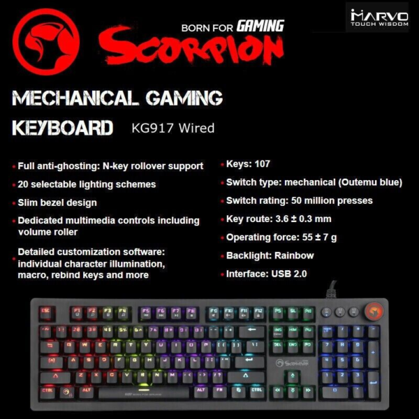 Marvo KG917 MECHANICAL Gaming Keyboard