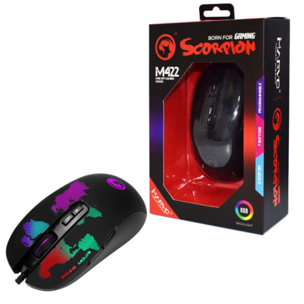 Marvo Scorpion M422 USB RGB LED Black Programmable Gaming Mouse