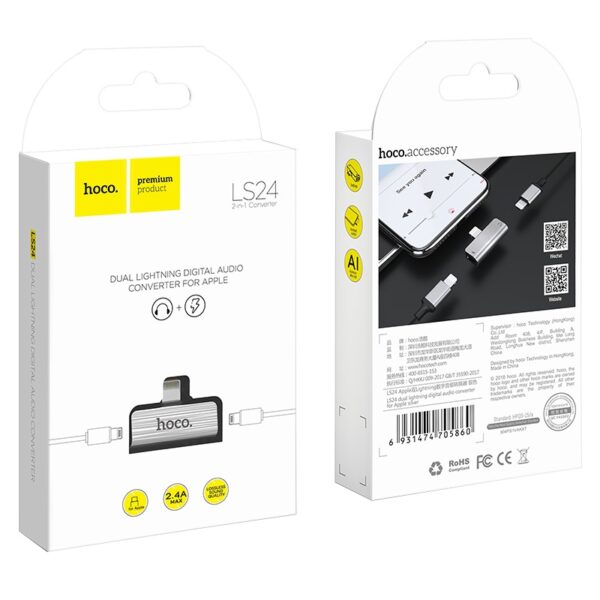 HOCO Adapter LS24 Dual lightning Audio Converter