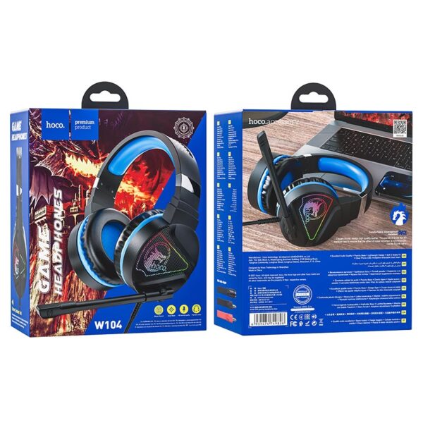 Hoco Headphones W104 Drift Gaming Headset Blue