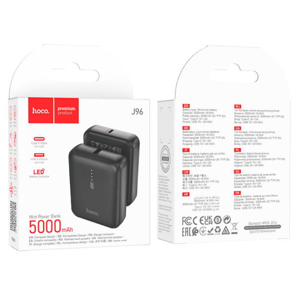 Hoco J96 Strider power bank(5000mAh) Black