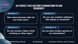 Ask yourself these questions to narrow down the RAM requirement 