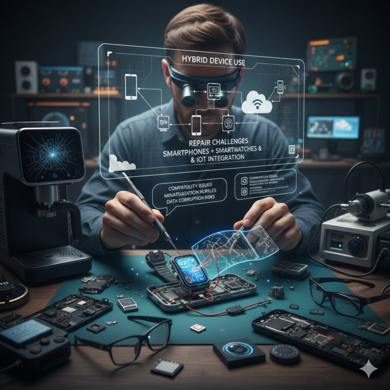 Hybrid Device Use: Repair Challenges When Smartphones Meet Smartwatches & IoT